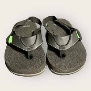Sanuk Flip Flops Sandals Shoes Cozy | Boys Toddler 9-10 Grey Summer Slipper Soft